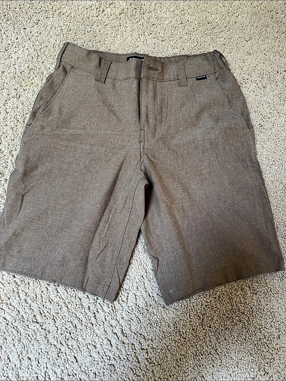 Kids Hurley Youth Hybrid Short Flat Front Shorts Brown Medium